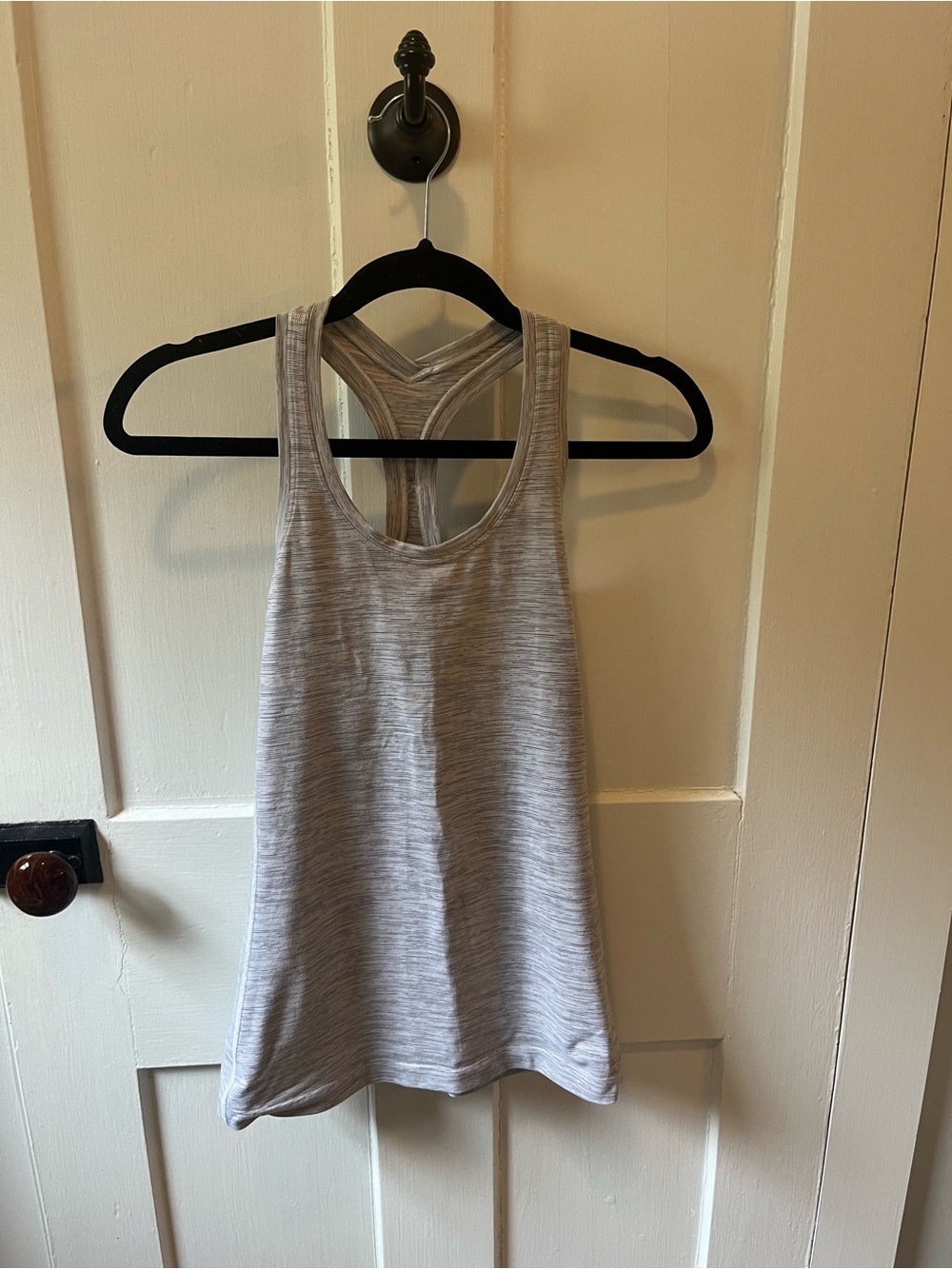 Lululemon Gray /White Compression Tank Top Razor Back Size 4